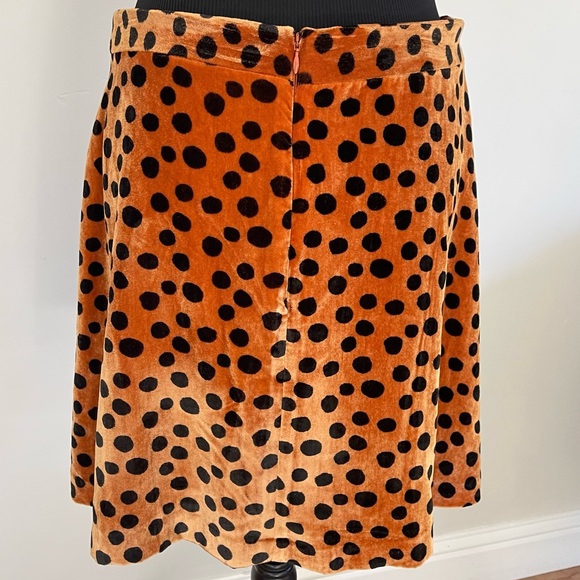 Madewell Velvet Circle Mini polka Dot Skirt, Size 6 - Picture 3 of 10